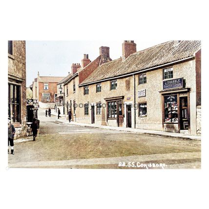 ptc7925 - Yorks - Early Shops, West & Church St. Junction, Conisbro'. print 6x4