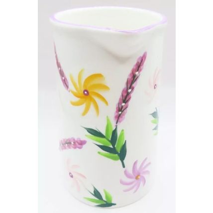Purple & Yellow Floral Jug 14 CM Fine China Tableware Gift Home Decor Ceramic
