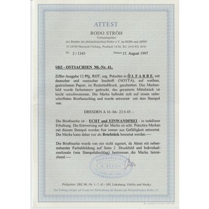 Mi: BIb used 1945 SBZ Cat € 800