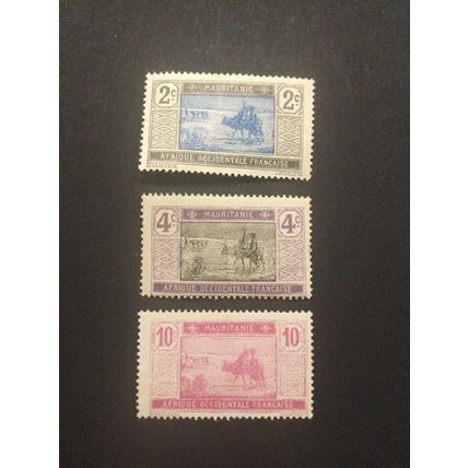French Mauritanie 1913+1922 Mauritania sg 19/20 & 39 mint Stamps MH