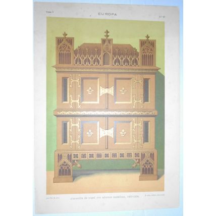 EUROPA Alacenilla - lot of two lithographs circa 1890 by J. Aleu, Barcelona.