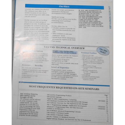 1989 Digital Equipment Corp Seminars Catalog - For Technical & Management