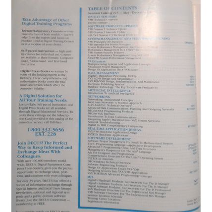 1989 Digital Equipment Corp Seminars Catalog - For Technical & Management