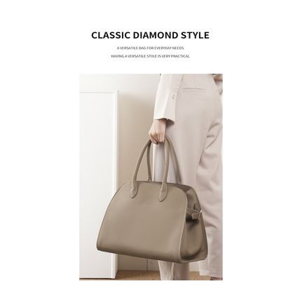 Genuine Leather Women Shoulder Handbags Beach Bag Grey