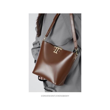 Women's Genuine Leather Tote Shoulder Handbag Brown