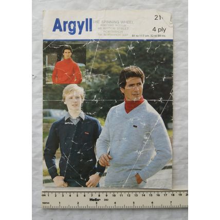 Vintage: Argyll 210 father & son sweaters, 4 ply, 32-46 inch, 81-117 cm