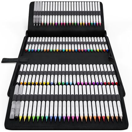 CHROMATEK 108 Watercolor Pens Set | Including 15 Page Pad & Online Video Tutoria