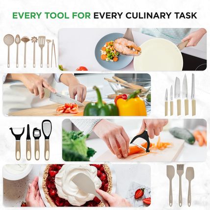 Nutrichef 54-Piece Marble Non-Stick Cookware and Bakeware Set, Professional Home
