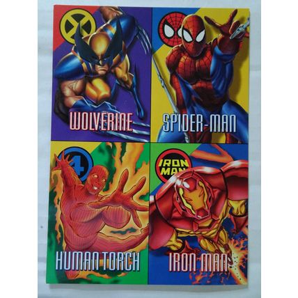 Marvel Vision 1996 - Uncut 4 Card - Embossed Promo Sheet - Wolverine, Spider-man