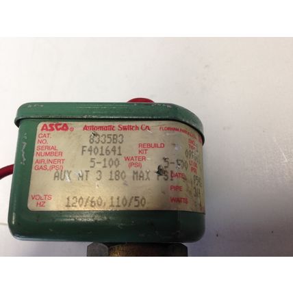 NEW OLD ASCO 8335B3 SOLENOID VALVE,3/4" NPT 110/120V,SJ