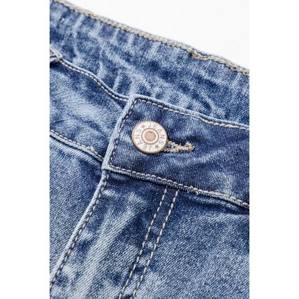 Dusk Blue High Rise Ripped Distressed Hem Flared Jeans