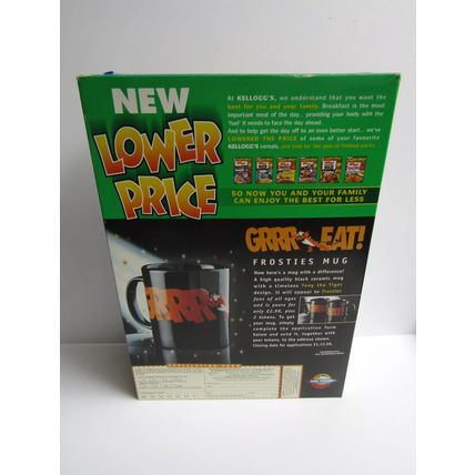 Kellogg`s 1998 Frosties Cereal Box EMPTY Great Frosties Mug Offer