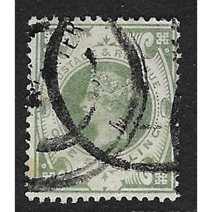 GB 1887-92 VICTORIA JUBILEE 1/- GREEN USED SG211