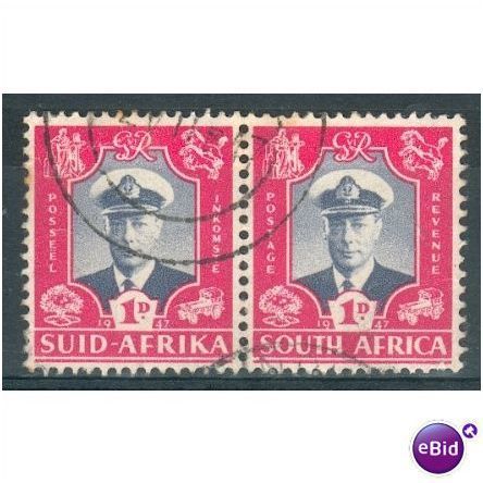 South Africa 1947 - SG 111 - 1d KGV1 bilingual pair - used