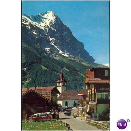 Switzerland Postcard - Grindelwald - Kircher mit Eiger