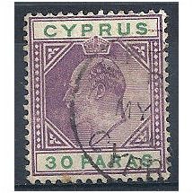 Cyprus 1902.SG51 30 paras Violet & Green Fine Used.