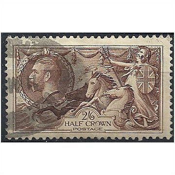 1934 SG450 2/6d Chocolate Brown Seahorse Good Used...