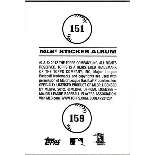 2012 Topps MLB Sticker Collection - #151/159 - Atlanta Braves/New York Mets LOGO