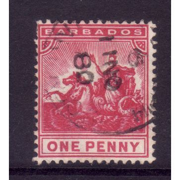 BARBADOS 1892 SG 107 1d CARMINE FINE USED #4