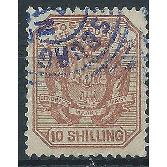 Transvaal 1896 SG212a 10/- Pale Chestnut Fine Used . ..