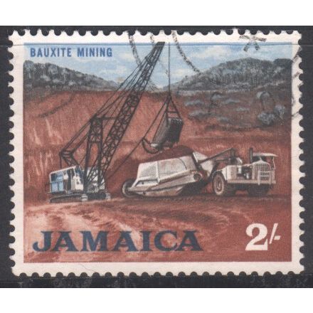 Jamaica 1964 - SG228 - 2/- black/brown/blue - Bauxite Mine - used