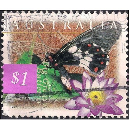 AUSTRALIA, BUTTERFLY, Big Greasy Butterfly, violet 1997, $1