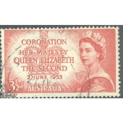Australia 1953 - SG264 - 3½d red - Queen Elizabeth 11 Coronation - used