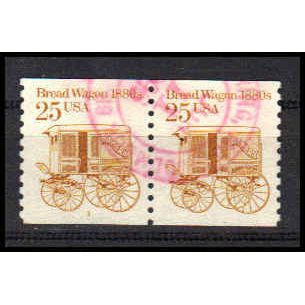 Used 2136 25c Bread Wagon Very Fine CNP Left 3 PA0818