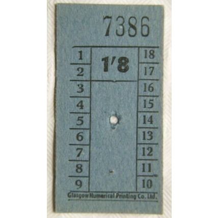 Vintage: Glasgow Numerical Ptg. Co. 1/8 ticket