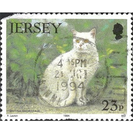 JERSEY, CAT, British Shorthair, green 1994, 23p