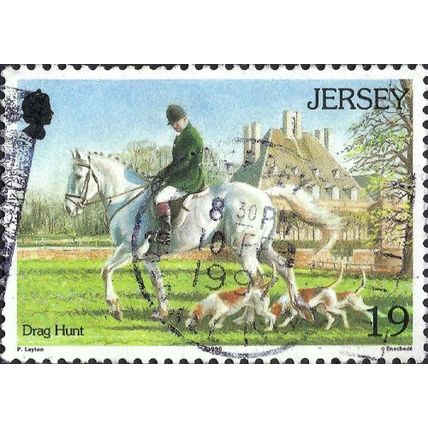 JERSEY, Horseback, Drag Hunt, green 1996, 19p