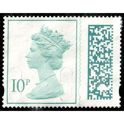 Great Britain 2022 Queen Elizabeth II 10P Barcode Used Stamp QE II