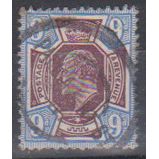 GB 1902 Edward VII 9d slate and ultramarine Used SG 251