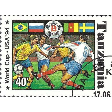 TANZANIA, FOOTBALL, World Cup USA, green 1994, 40c