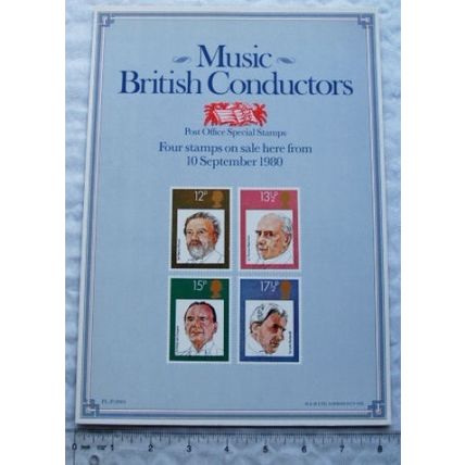 1980 Music Conductors Postage Stamps Advertising Sign