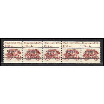 1898Ab 4c Stagecoach Fine MNH Dry Gum PNC 5/5 Line Gap AA0052