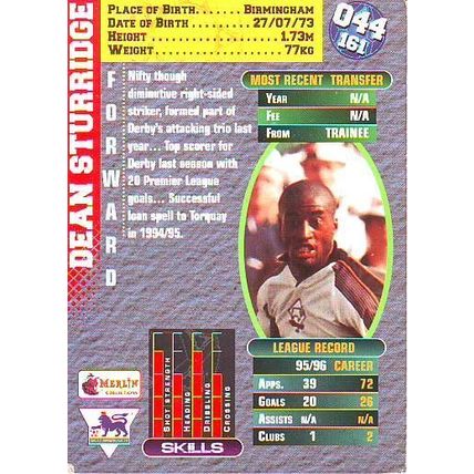 Merlin Premier Gold English Premier League 1996/97 Dean Studdrige