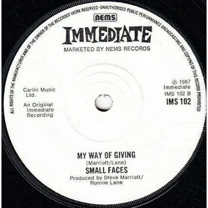 Small Faces - Itchycoo Park 7", Single, RE, Sol Very Good Plus (VG+)