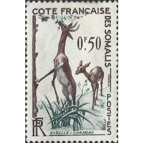 SOMALIA, MAMMAL, Gazelle, brown 1958, 0.50F, #2