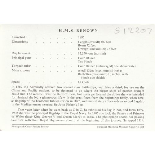 H.M.S. Renown 1895 Battleship Shipping Postcard (S12207)
