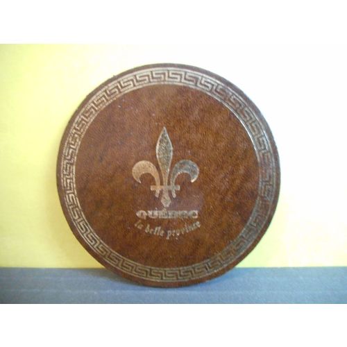 Quebec La Belle Province Vintage Leather Beer,Drink Coaster,Canada