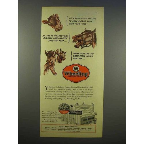 1946 Wheeling Super Channeldrain Roofing Ad