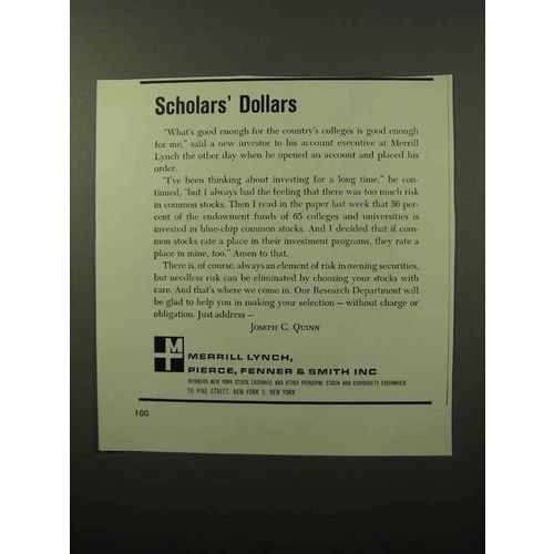 1964 Merrill Lynch Brokers Ad - Scholars' Dollars