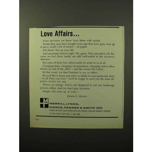 1964 Merrill Lynch Brokers Ad - Love Affairs