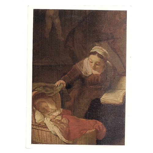 HOLY FAMILY by REMBRANDT unused vintage postcard /
