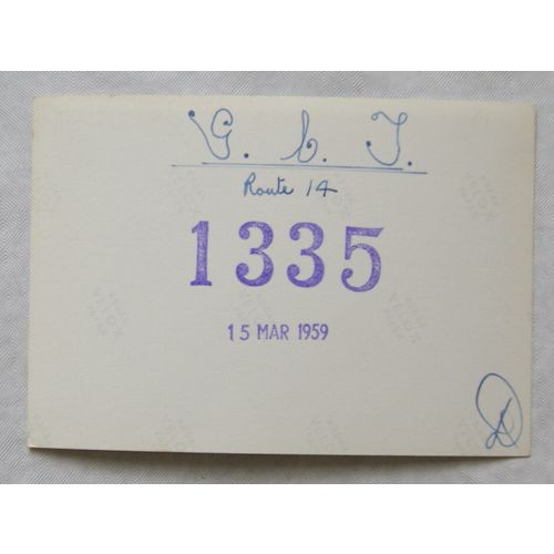 Photo Glasgow Tram no.1335 Route 14 in 1959