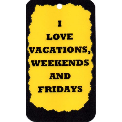 3012 I Love Vacations, Weekends And Fridays Humorous Saying Sign Magnet Gift