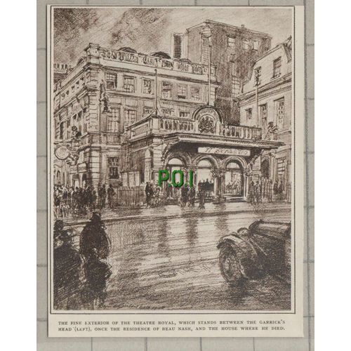 C1171) Theatre Royal Garrick's Head Beau Nash - 1948 Clip