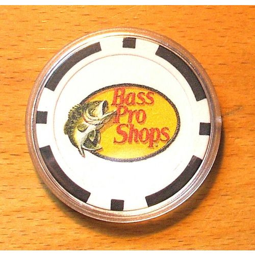 Bass Pro Shops Poker Chip Golf Ball Marker - Black