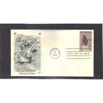 FDC Fleetwood 1359 6c Leif Erikson (Cachet-U/A) CV42766